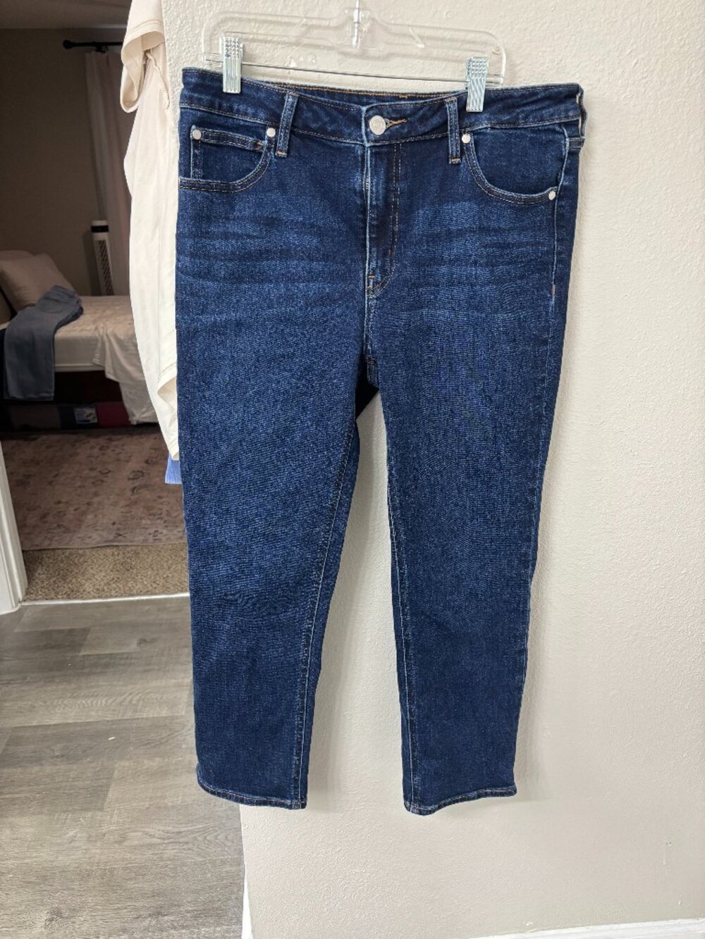 Quince Mid-Rise Slim Straight Midnight Blue Jeans